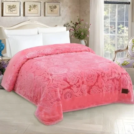 Japanese Nagano Mink Blanket 2-Layer Double Bed Size with Luxurious Comfort